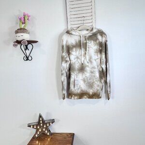 FEAT TAUPE AND WHITE TIE-DYE HOODIE